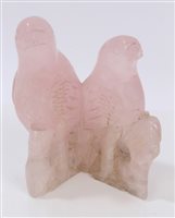 Lot 1109 - Oriental carved rose quartz figure of...