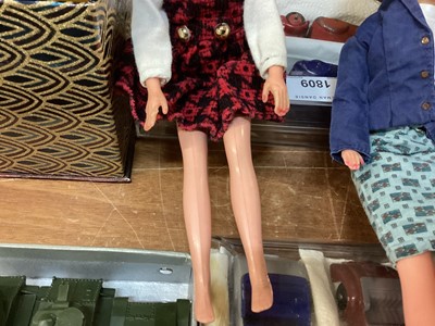 Lot 1764 - Group of vintage dolls, including Sindy, Tressy and Toots, etc, and an 'April Shower' doll