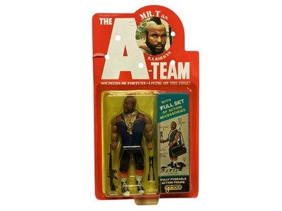 Lot Galoob (c1983) The A Team Good Guys Mr T 6" action figure with accessories, on card with bubblepack No.8500 (1)