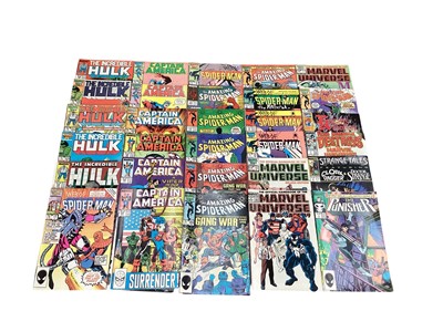 Lot 1609 - Large group of Marvel Comics (mostly 1980s). To include Captain America, The Incredible Hulk, Spider-Man, Iron Man and others. Approximately 160 comics.