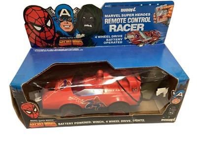 Lot Buddy L (c1985) Marvel Super Heroes Secret Wars Spider Man Remote control racer with winch, boxed No.6010K (1)