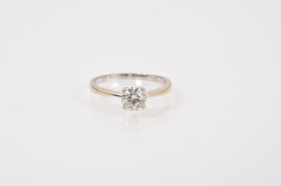 Lot 191 - Diamond single stone ring with a brilliant cut diamond, estimated to weigh approximately 0.50cts