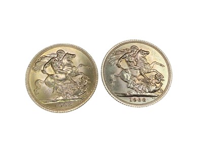 Lot 535 - G.B. - Gold Sovereigns Elizabeth II 1968 x 2 UNC (2 coins)