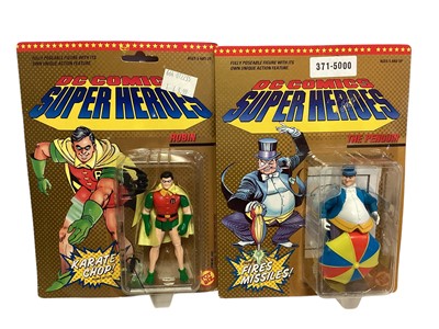 Lot 1720 - Toy Biz (c1989) DC Comics Super Heroes Robin No.4402 & The Penguin No.4409, Hasbro Action Force Anti-Aircraft Gun No.6607 and other items, all on card with blister packs (10)