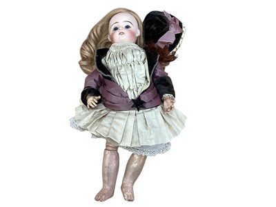 Lot 1761 - Antique 19th century French bisque head porcelain doll marked 'Depose' and a letter 'C' to back