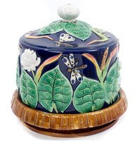 Lot 241 - Victorian George Jones Majolica cheese dome...