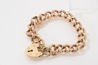 Lot 209 - 1970s 9ct gold curb link chain bracelet with padlock clasp (London 1973)