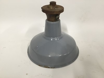 Lot 38 - Grey Industrial hanging light, 30cm diameter, by 26cm