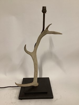 Lot 48 - Antler Lamp, 65cm including fitting, on 25cm square base