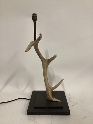 Lot 49 - Antler Lamp, 59cm including fitting, on 25cm square base