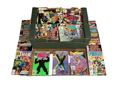 Lot 1624 - Three large boxes of Marvel Comics (mostly 1980s). To include The Incredible Hulk, The New Mutants, The Uncanny X-Men, Iron Man, The Punisher and many others. Approximately 500+ comics.