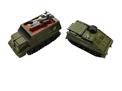 Lot 2036 - Corgi Batmobile diecast model, boxed (poor) No.267 and loose Dinky UFO Interceptor No.351, Spectrum Pursuit Vehicle, Shado 2, Adveture 2000 Command Raiders and other vehicles (1 box)