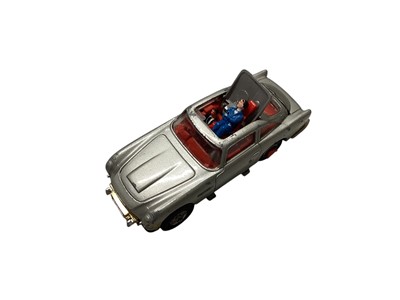 Lot 2036 - Corgi Batmobile diecast model, boxed (poor) No.267 and loose Dinky UFO Interceptor No.351, Spectrum Pursuit Vehicle, Shado 2, Adveture 2000 Command Raiders and other vehicles (1 box)