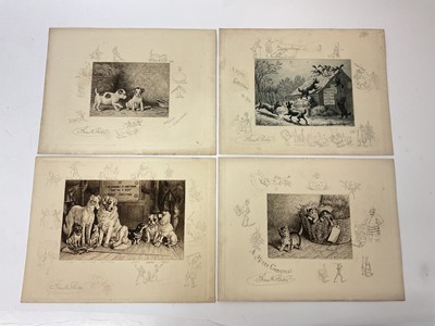 Lot 84 - Frank Paton (1855-1909), four pencil-signed Christmas-themed etchings, 27.5cm x 21cm sheet size