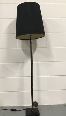 Lot 73 - Vintage Fishing Rod standard lamp, 45cm high with shade, on 18cm square base