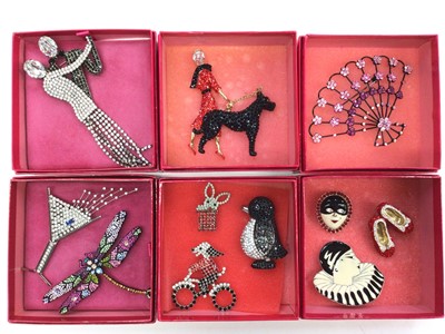 Lot 239 - Collection of Butler & Wilson multi-coloured diamanté novelty brooches