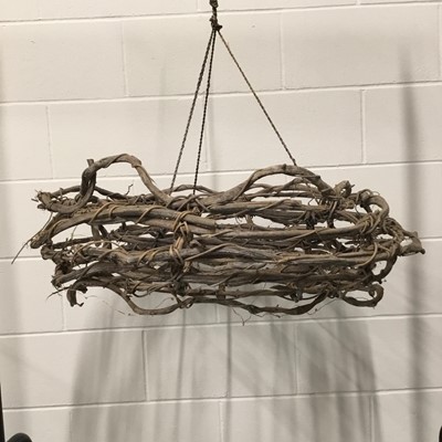 Lot 81 - Large Authentic French Vine hanging light (without light fittings) 70cm across