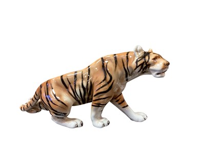 Lot 1275 - Royal Dux porcelain model of a tiger