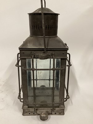 Lot 84 - Lantern, without light fittings, 37cm high, 17cm diameter base