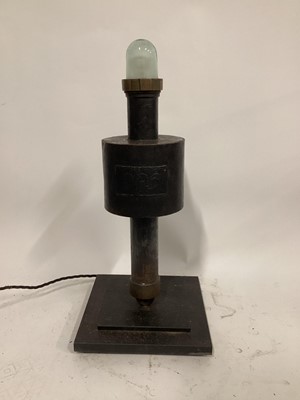 Lot 88 - Light Buoy lamp, 56cm high on 25cm square base