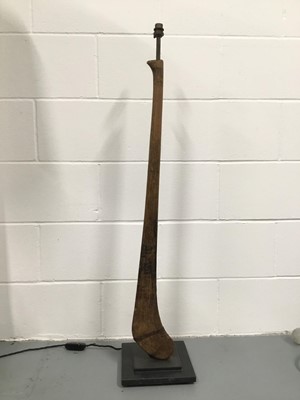 Lot 94 - Vintage Shinty Stick floor lamp, 110cm high, on 23cm square base