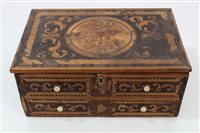 Lot 1043 - Early 19th century straw-work inlaid box of...