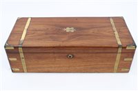 Lot 904 - Good and large Regency walnut and brass bound...