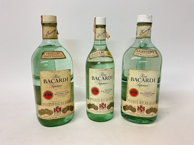 Lot 133 - Three bottles, Bacardi Superior Rum, 1x half gallon, 1x 1.75 liters, 1x one liter