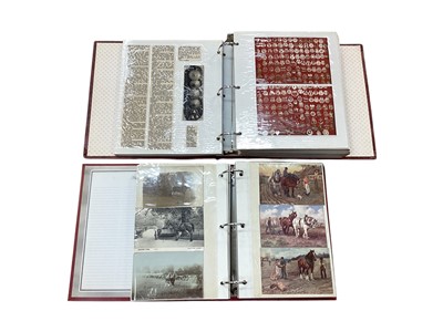 Lot 1401 - Postcards in album relating to horses, horse and carts, horses and agriculture, shows, Kentish hop carts, carnivals, events, horses and people, good social history co...