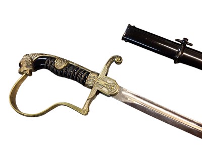 Lot 1013 - Scarce 1930s Nazi SS army pattern sword with brass stirrup hilt