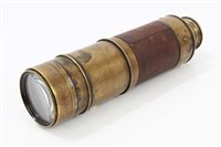 Lot 914 - Early 19th century brass four-draw telescope,...