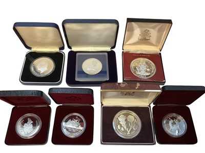 Lot 540 - World - Mixed silver proof coins to include Canada Dollars x 8, Turks & Caicos Islands, 20 Crowns 1975, 1976, 1978, 10 Crowns 1979, Jamaica $10 commemorating 'Anniversary of Independence' 19...