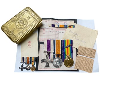 Lot 799 - First World War Military Cross (M.C.) Gallantry trio comprising M.C, War medal and Victory medal with mentioned in despatches (M.I.D.) oak leaf, named to Major H. H. Wrate