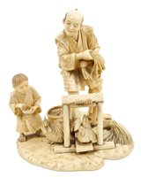 Lot 918 - Fine late 19th century Japanese carved ivory...