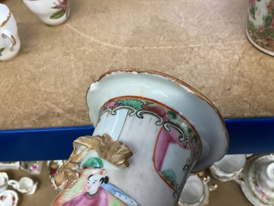 Lot 61 - Near pair of late 19th century Chinese Canton famille rose vases
