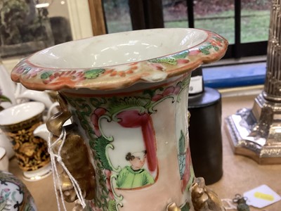Lot 61 - Near pair of late 19th century Chinese Canton famille rose vases