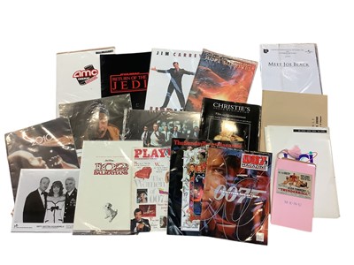 Lot 1449 - Film memorabilia including Return of the Jedi, Home Alone, 2010, Forest Gump and a selection of film stills, reproduction lobby cards, some signed items including Britt Ekland, Bond items, Bird...