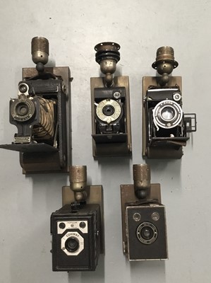 Lot 147 - Five Vintage Camera wall lights