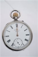 Lot 882 - Gentlemen's Silverer open face pocket Watches,...