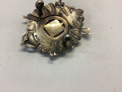 Lot 784 - 1920's London Rifle Brigade Officers silver cap badge, with battle honours up to Ypres 1915, 1917, hallmarked Birmingham 1926.