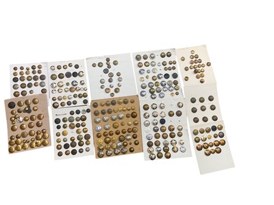 Lot 786 - Group of eleven boards mounted with a selection of British Military buttons.