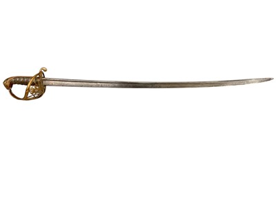 Lot 954 - George IV 1822 Pattern Infantry Officers' sword with regulation copper gothic hilt and pipe back blade