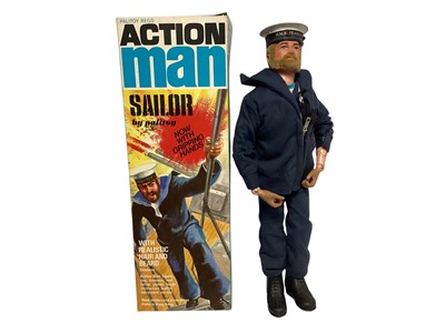 Lot Palitoy (c1973-1975) Action Man 12" action figure Sailor, with flock hair & beard, gripping hands & HMS Fearless uniform, in original box No.34054 (1)