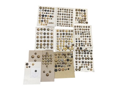 Lot 788 - Group of twelve boards mounted with a selection of British Military and other buttons.