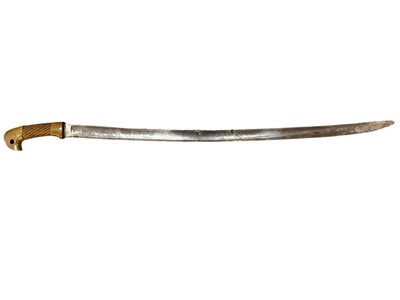 Lot 956 - Soviet Russian Cossacks' sabre dated 1931 with later applied Nazi SS type eagle and swastika badge to pommel.