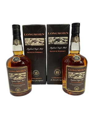 Lot 168 - Two bottles, Longmorn Scotch Whisky, 15 years old, 70cl. 45%, in original card boxes