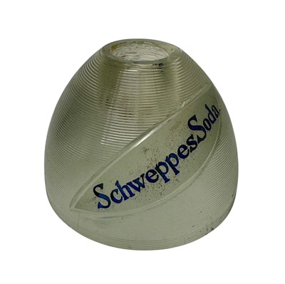 Lot 184 - Vintage Schweppes Soda advertising vesta globe of tapered reeded form