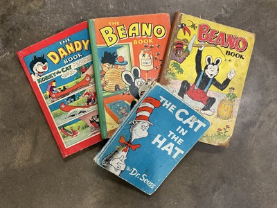 Lot 1646 - Children's books including Dr Seuss The Cat in the Hat 1st UK edition 1958, three Beano/Dandy albums, various others