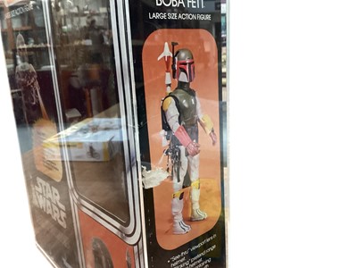 Lot 1728 - Kenner (c1977) Star Wars Boba Fett 13" action figure, with original contents and window box (damage to lid flap & graphics to part), in Perspex display case, No.39140 (1)