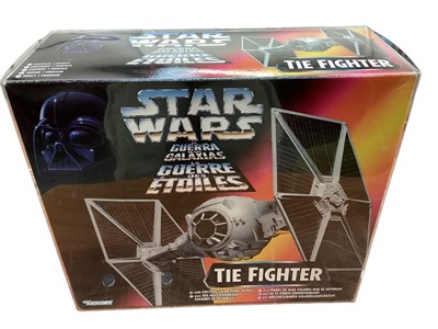 Lot 1733 - Kenner (c1995) Star Wars Tri Logo Tie Fighter No.69775 & Imperial Speed Biker & Biker Scout Endor 4" action figure No.69765, both boxed with DC packaging (2)